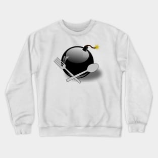 Funny Explosive Bomb with Spoon and Fork Utensils Crewneck Sweatshirt